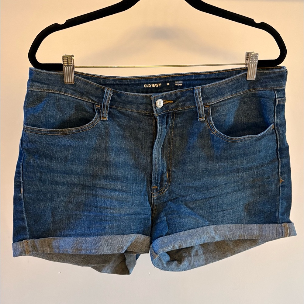 Old Navy Women's High-Rise WOW Dark Blue Jean Shorts